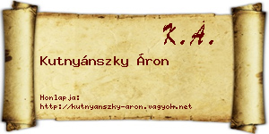 Kutnyánszky Áron névjegykártya