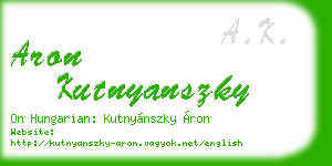 aron kutnyanszky business card