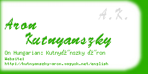 aron kutnyanszky business card